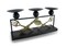 Metal Silverware Triple Candle Holder Distressed Finish 3 Pillar Display